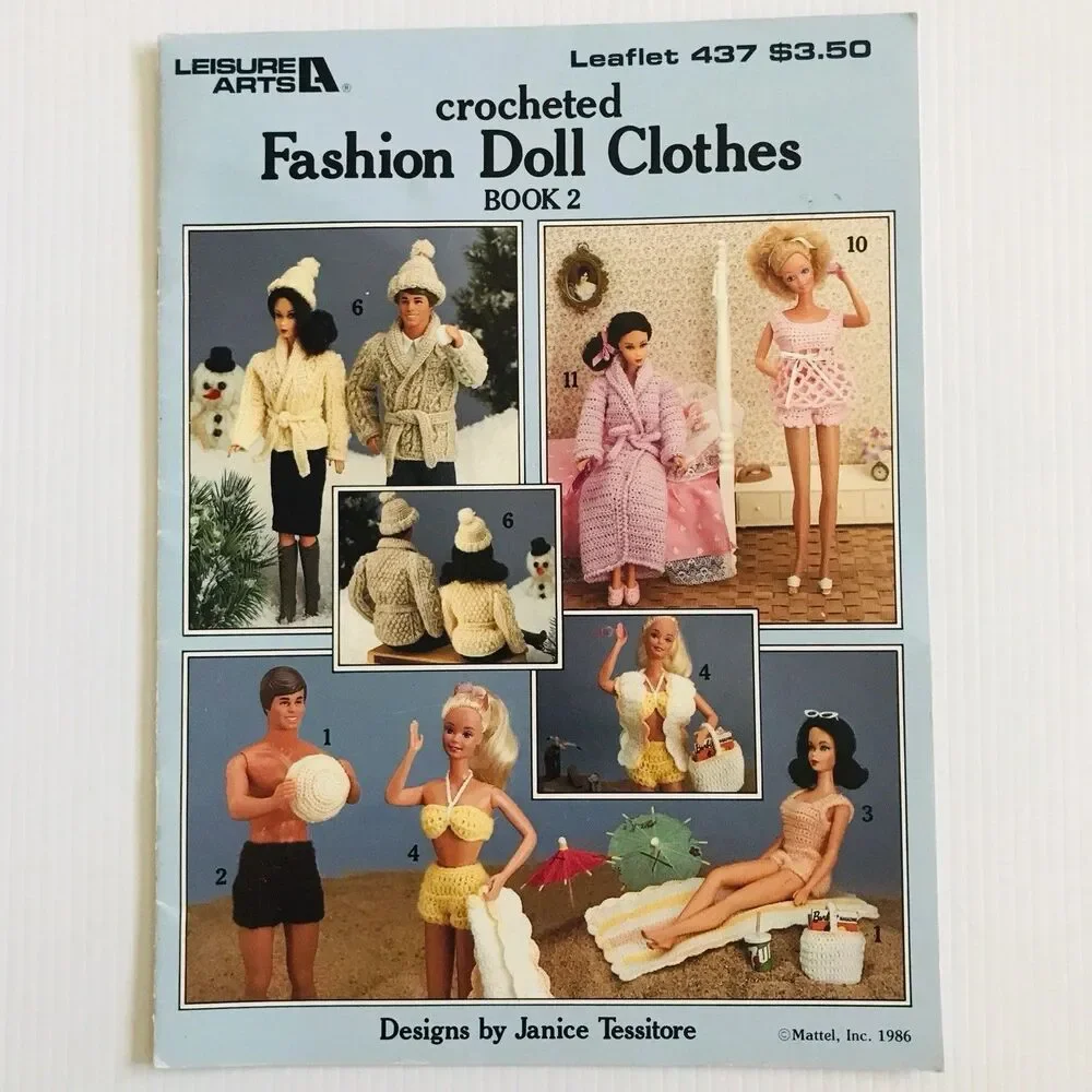 Leisure Arts Fashion Doll Clothes Crochet Pattern Booklet Bundle Lot Honeymoon